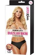Premium Latex Brazilian Bikini-black-s/m