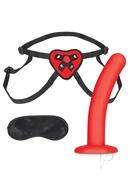 Lux Fetish Red Heart Strap On Harness Andamp; Silicone...